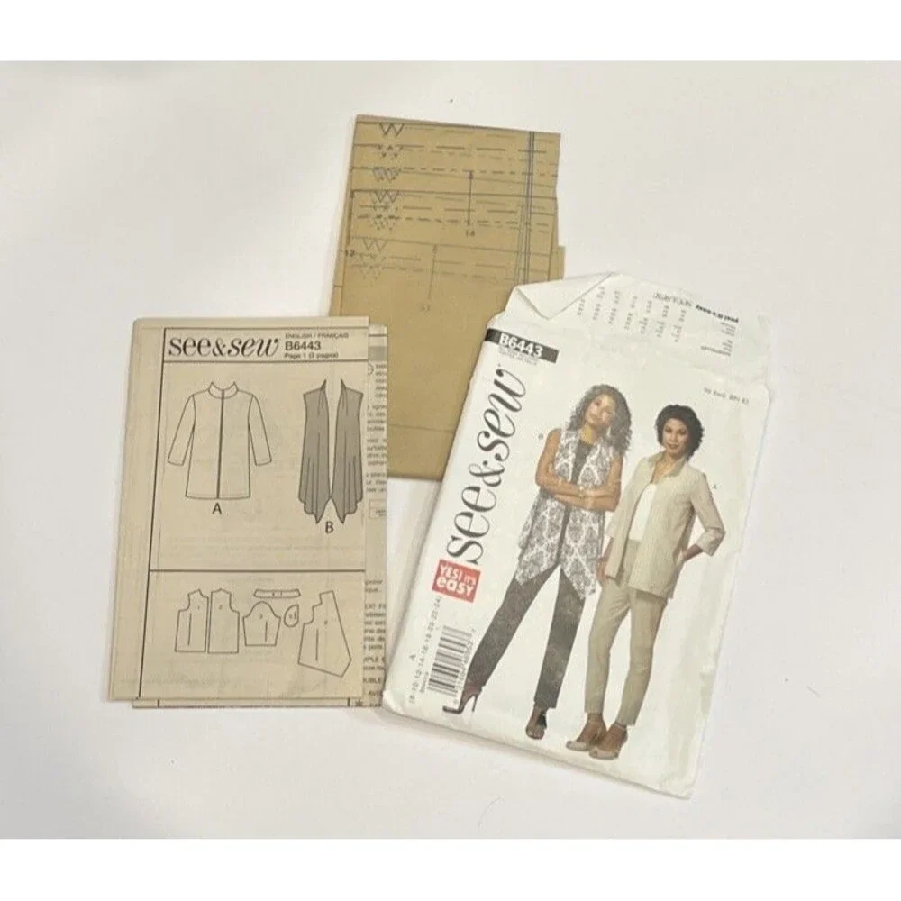 See &‎ Sew 6443 Misses' Unlined Jacket Size A (8-24) Easy Sewing Pattern Uncut